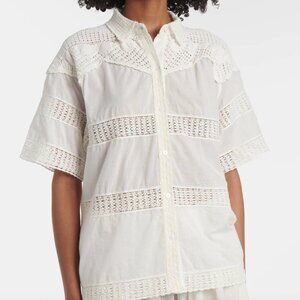 Ulla Johnson Amal Crochet Button-Front Shirt - Size P - Brand New with Tags